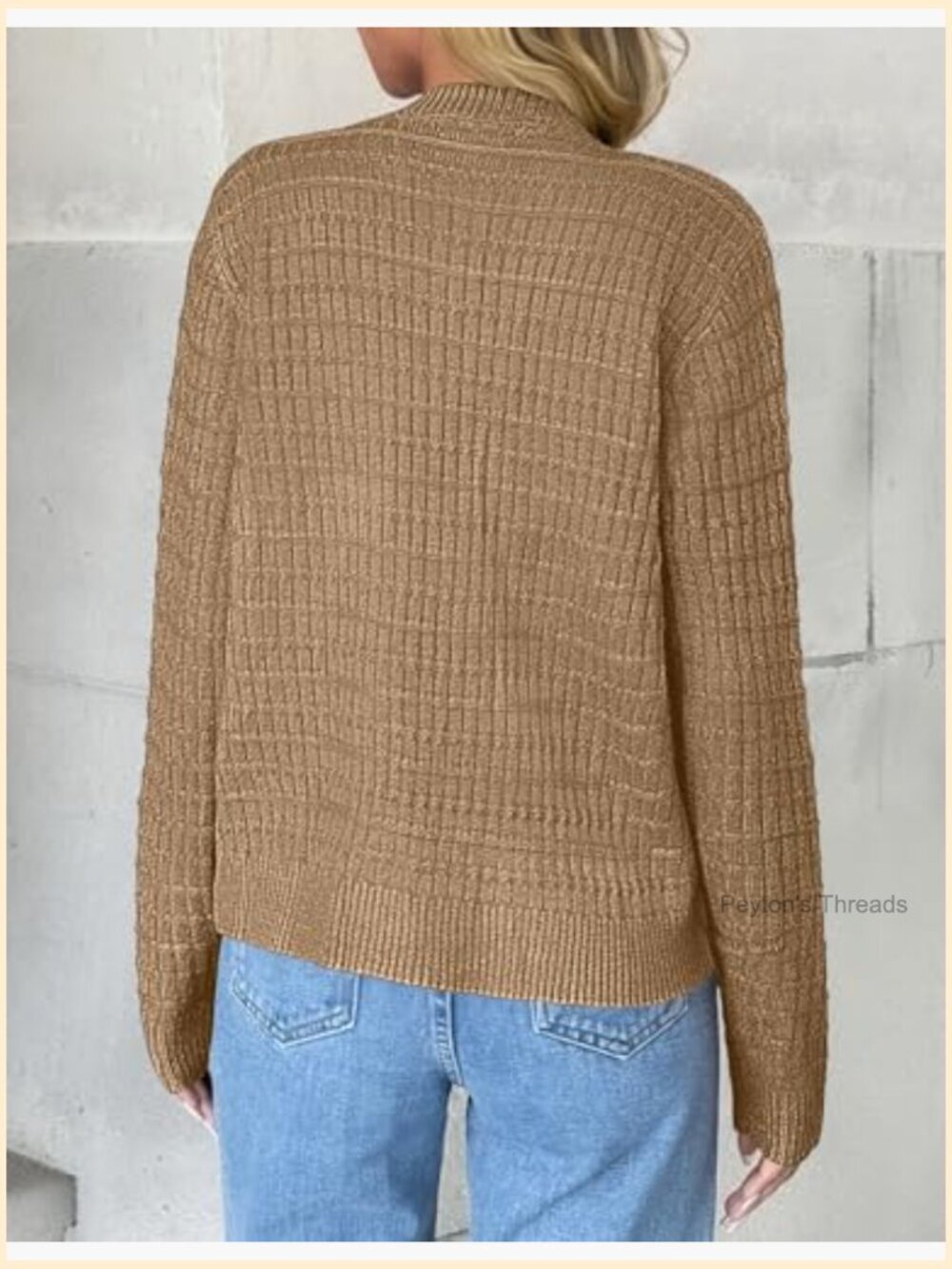 100% Acrylic Chunky Knit Cardigan Sweater Open Front Cropped - Picture 4 of 7